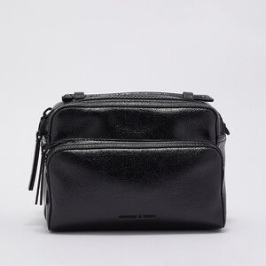 Charles & Keith Double Zip Bag Black Fanny Pack